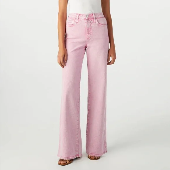 Amo Jeans Frida Wide Leg High Waisted Peony Pink Jeans 26 - Picture 4 of 12